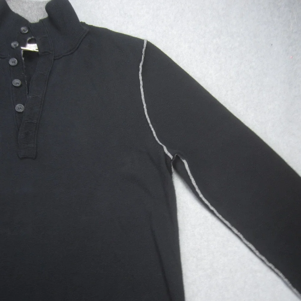 Carbon 2 Cobalt Sweater Mens Medium Black Cotton‎ Cashmere Blend Pullover